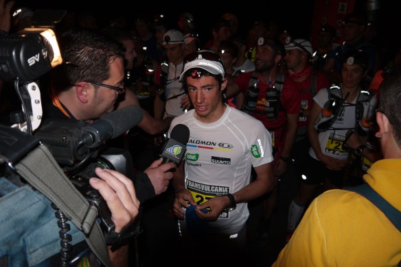 Kilian being interviewed pre Transvulcania La Palma