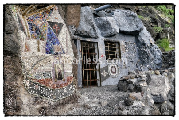 Caves in the rock face - once homes!