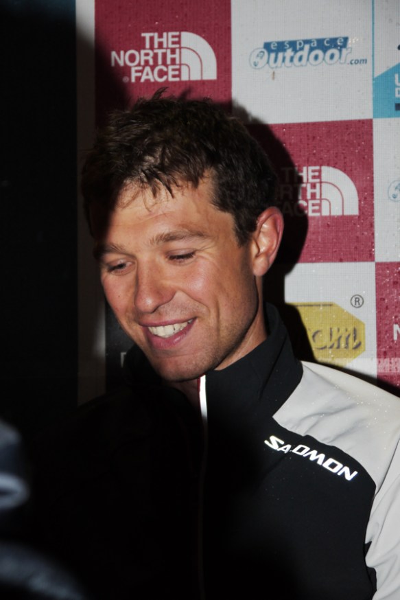 Francois d'Haene just after his win at UTMB copyright Ian Corless