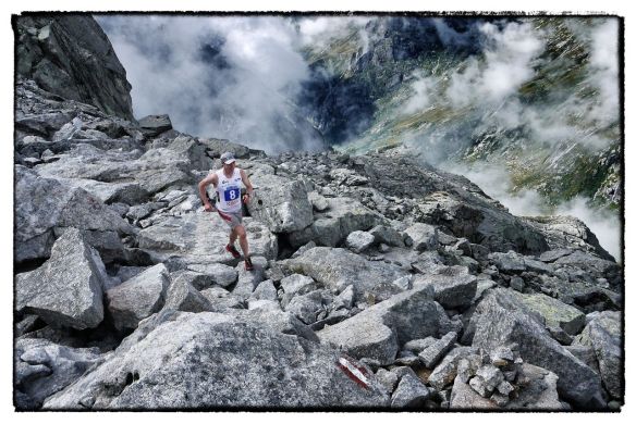 Tom Owens running a ridge at the stunning Trofeo Kima copyright Ian Corless