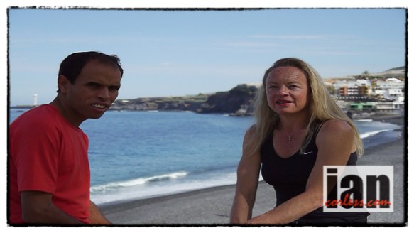 Mohamad Ahansal with translation from Niandi Carmont, Transvulcania 2013 - copyright Ian Corless