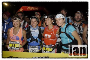 Emilie Lecomte far right, Transvulcania 2013 copyright Ian Corless