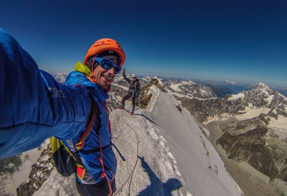 Image taken by Kilian Jornet, Friday Aug 2nd w/ Emelie Forsberg at the summit of the Matterhorn copyright: Kilian Jornet