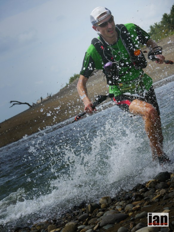 The last water crossing less than 1-km form the finish #TCC2014 ©iancorless.com