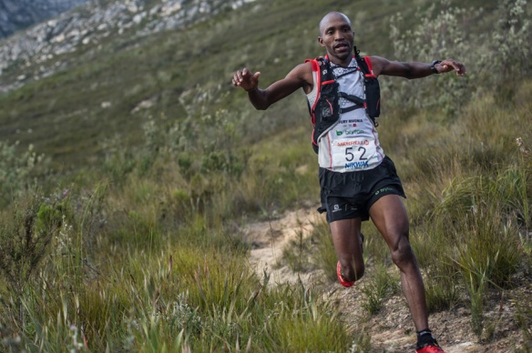 SA long distance trail champion, Thabang Madiba at the Outeniqua Traverse. He will be taking on Bernard Rukadza at the Richtersveld Wildrun™. Image by Kelvin Trautman
