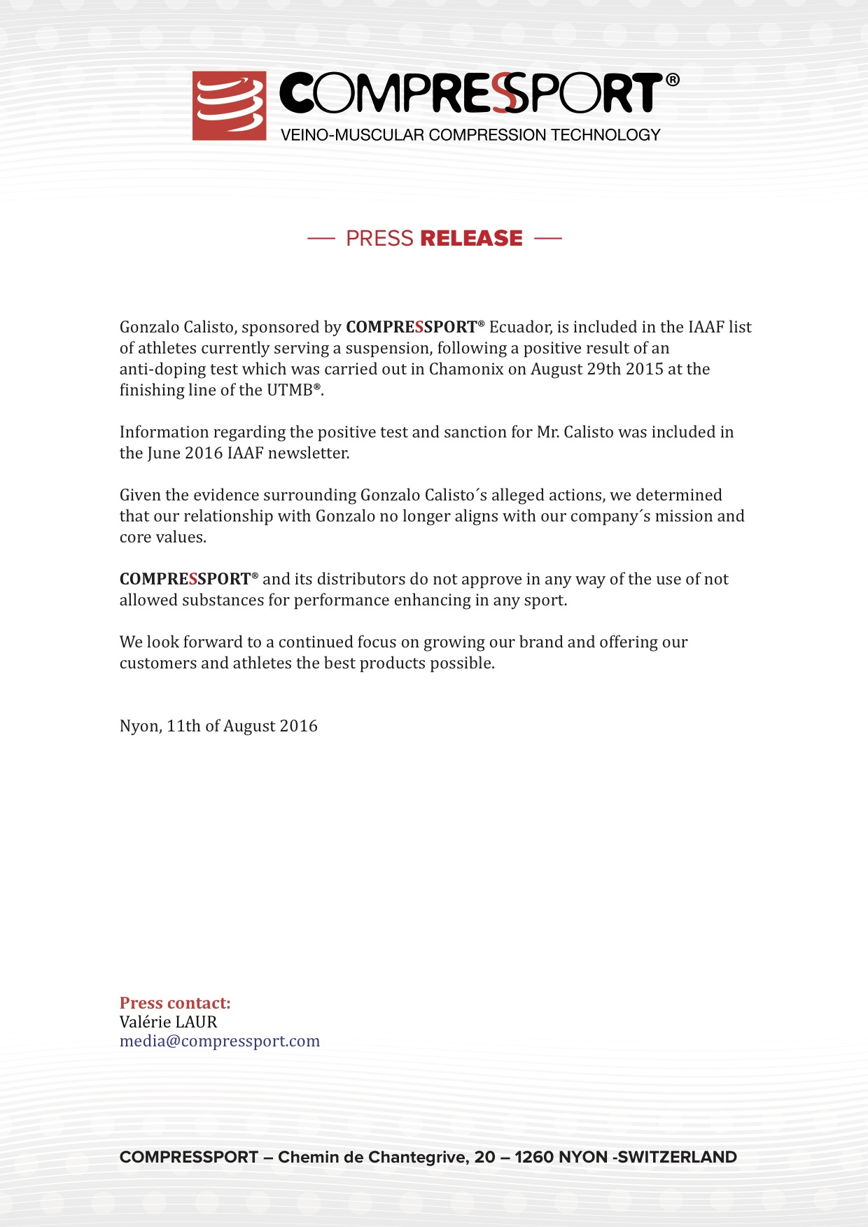 CALISTO - PRESS RELEASE